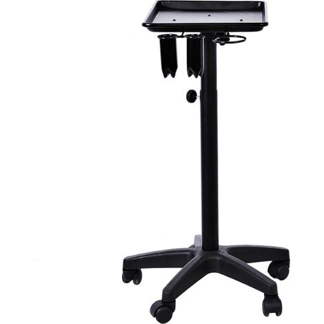 Chariot de salon de coiffure en aluminium, plateau instrument réglable en hauteur, support esthétique mobile pour outils de beauté (1/5)