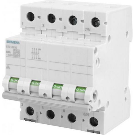 Interruptor-seccionador modular 63A 3P+N 400V 5TL1663-0