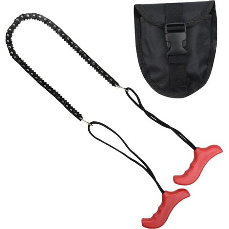 Chaîne pliante manuelle avec sac à chaîne, rouge