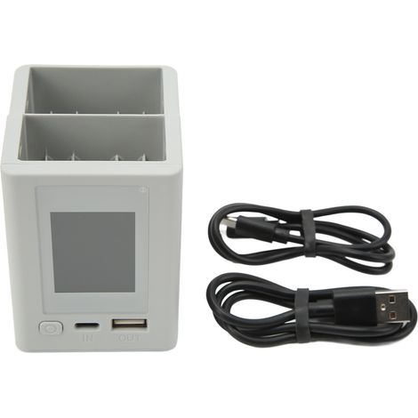 Station de charge double flux PD rapide avec écran couleur LCD pour batterie DJI Mini 3, grise (1/5)