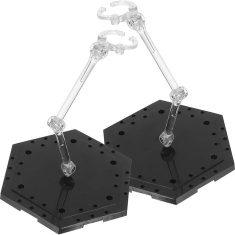 Support pour Figurines Articulées en Pvc Noir, Lot de 2, Résistant à L'usure Maintien Stable, pour Présentation et Rangement de Modèles et Maquettes (1/5)