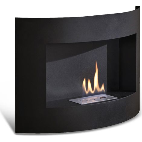 Camino a Bioetanolo da Parete 63x15,5x45 cm Nero Opaco (1/5)