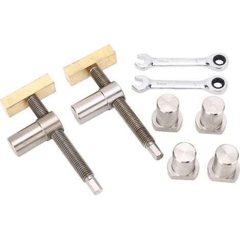 Lot de 2 Pinces de Serrage d'Établi Réglables en Acier Inoxydable et Laiton, Fixation Rapide pour Plan de Travail, Outil de Menuiserie, Couleur Acier, 20mm (1/5)