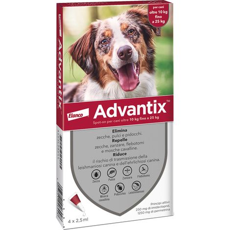 ADVANTIX SPOT ON 6 PIPETTE CANI 10-25 KG