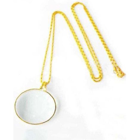 1 Pièce Lentille Monocle Loupe, Collier de Lentille Optique, Chaîne de Loupe Suspendue, Loupe Chaîne de Bijoux, Loupe Portable Suspendue, pour Lire des Livres, des Journaux, Travailler ou Voyager