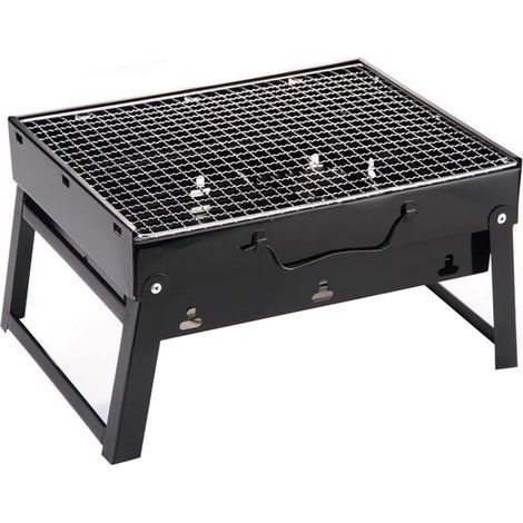 Tragbarer Holzkohlegrill, Stahl/Edelstahl, Schwarz (1/5)