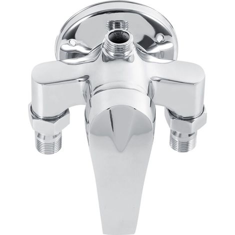 Grifo mezclador de agua fría/caliente G1/2″ – Acabado cromado, montaje en pared para baño y ducha.