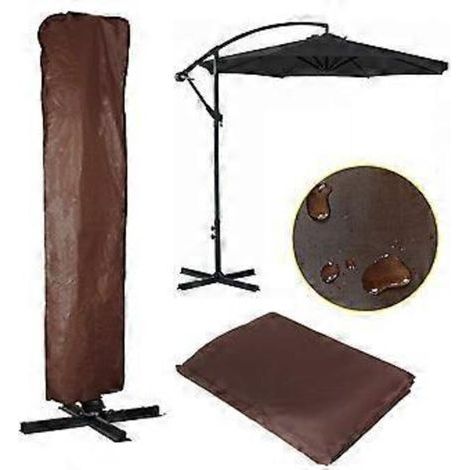 Funda impermeable para sombrilla voladiza, de tela Oxford, 260 x 70 cm, con cordón ajustable funda impermeable y duradera para sombrilla de jardín. (1/5)