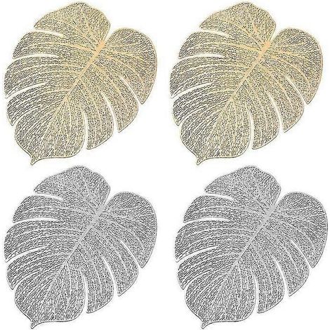 Sets de table ajourés à motifs de feuilles tropicales, décoration de mariage (1/5)