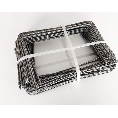Lot de 100 Large XL Agrafes 30cm par 20cm fixation Métal toile de paillage geotextile pointes biseautées Sardines Piquets ZENLYS (1/5)