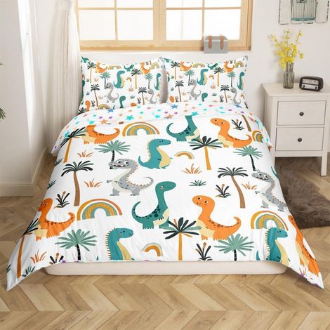 Bettwäsche Set Dinosaurier 135x200cm Mikrofaser mit 1 Kissenbezug 80x80cm