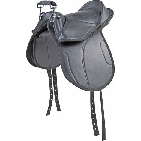 10", Noir: Selle pour enfants en similicuir shetland avec poignée anti-panique et coussins réglables Modèle de démarrage (1/3)