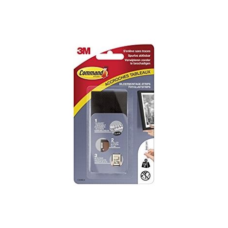 3M Command Tiras adhesivas negras Tamaño L pack 8