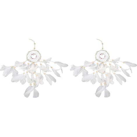 Attrape-rêves LED artisanal plume porte-bonheur décoration murale fenêtre étagère suspendue (1/5)