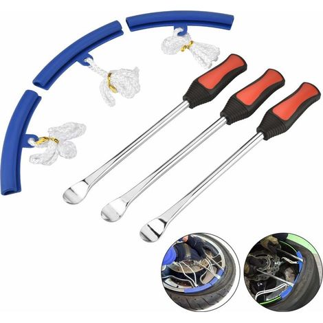 Tool Tire Lever 3 Spoons Pneumatic Tool Lever with 3 Rims Protectors Wheel Spoons Change Kit Accessories for Auto Motorcycle Bike (1/5)