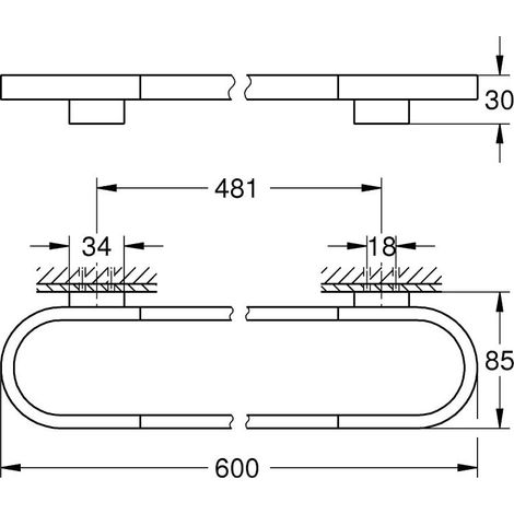 Badetuchhalter/Halter Selection 41056 600mm hard graphite gebürstet (1/5)