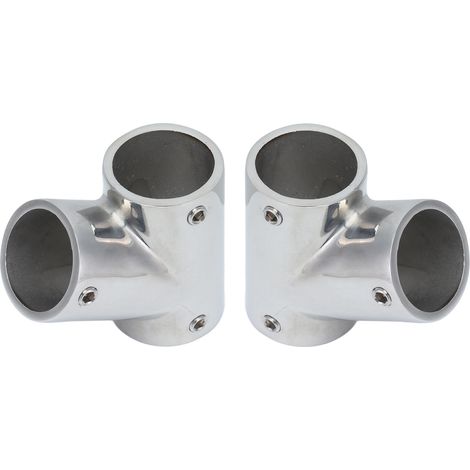 1 paio di parti di raccordi per corrimano per barche Hardware marino in acciaio inossidabile 316 da 60 gradi Sinistra Destra Diametro 25 mm (1 pollice)