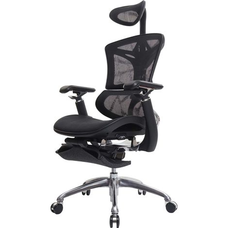SIHOO poltrona ufficio ergonomica poggiapiedi supporto lombare regolabile tessuto nero