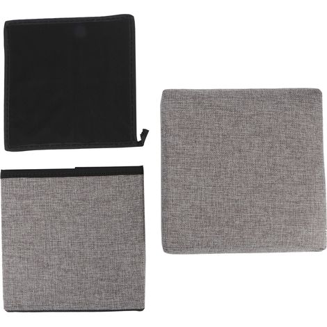Banc De Rangement Pliable - Pouf Avec Couvercle Amovible En Lin Et Coton - Pour Salon Chambre Bureau - 1 Pièce (1/5)