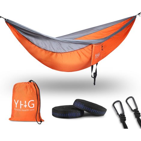 Orangefarbene Hängematte YHG 300x200 cm - Große Gartenhängematte (1/2)