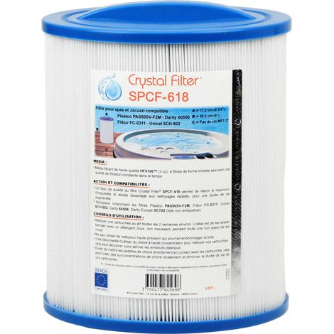 Filtre spa Crystal Filter® SPCF-618 Compatible Pleatco PAS50SV-F2M - Unicel 6CH-502 - Darlly 60506 (1/5)