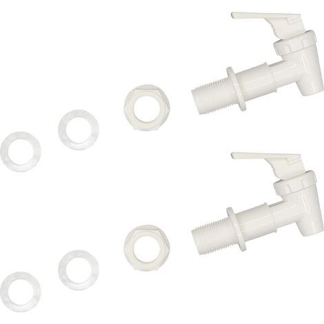Lot de 2 robinets de refroidissement de rechange, bec verseur réutilisable, robinet d'eau à levier verseur, robinet d'eau en plastique sans BPA (laiteux) (1/5)