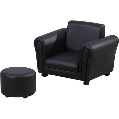 Toddler Chair Single Seater Kids Sofa Set, 54 x 42 x 41cm, Kids Sofa Stool, Black (1/5)
