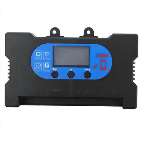 100-A-Solar-Laderegler, PWM-Panel-Laderegler, Solarpanel-Batterieregler mit zwei Schnelllade-USB-Anschlüssen (1/5)