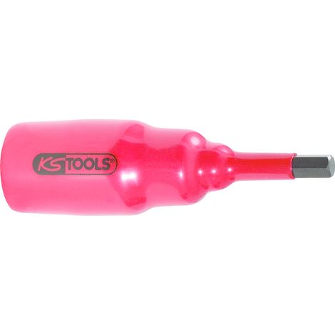 KS Tools 3/8" Bit-Stecknuss mit Schutzisolierung für Innensechskant-Schrauben, kurz, 5mm - 117.1736