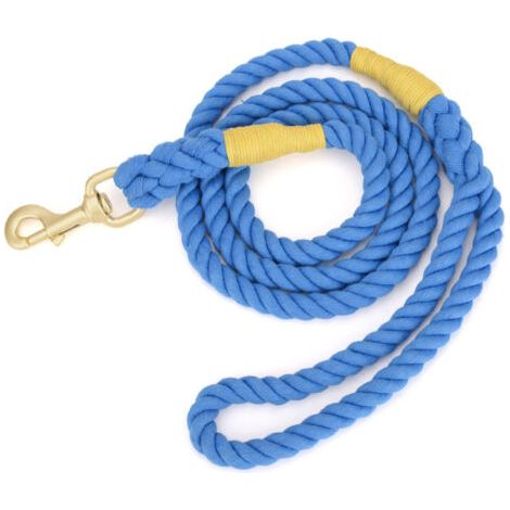 Laisse en corde pour chien, corde tressée de traction multicolore en coton pour chiens de taille moyenne et grande