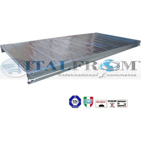 Ripiano completo lunghezza 120 x Profondit 60 cm per scaffalature metalliche industriali - PORTATA RIPIANO 205 Kg