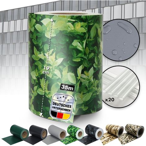 PVC Sichtschutzstreifen Für Gittermatten-Zäune  Buchsbaum 0.19 x 35 m