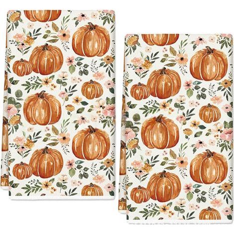 Lot de 2 torchons de cuisine pour Thanksgiving – Torchons à-Bleu (1/2)