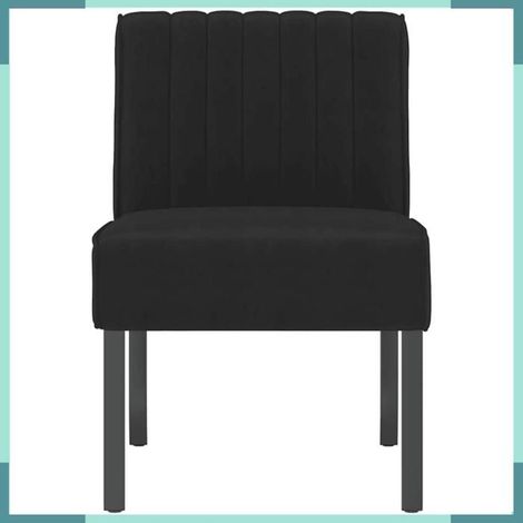 352454 Fauteuil sans accoudoirs noir velours (1/5)