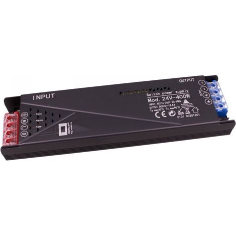 Alimentatore Trasformatore 24V Push Dimmer, Dimmerabile Con Pulsante NO (10-100%), Memoria Dopo Blackout, Spegnimento Soft, 2 Uscite, Input 220V IP20, Disponibili 100W 200W 300W 400W (400W)