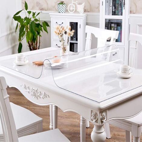 Nappe Transparente de Cuisine,Film de Protection de Table en PVC en Verre Souple Inodore,Couverture de Nappe Imperméable,pour Tapis de Chaise de Bureau/Four À Micro-Ondes (50x100cm/20x39in) (1/5)