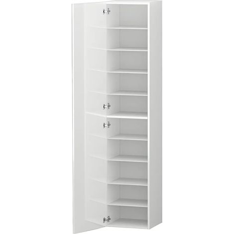 Armadio Scarpiera Anta Battente 45x35x191 cm Bianco Laccato Salvaspazio