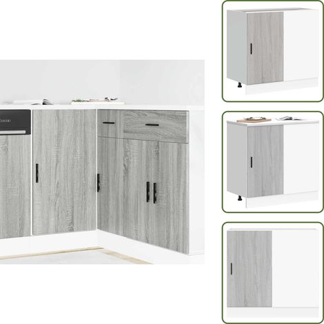 Espacio de cocina - vidaXL Mueble bajo para fregadero "Lyon" de madera de ingeniería Sonoma gris - Muebles de cocina