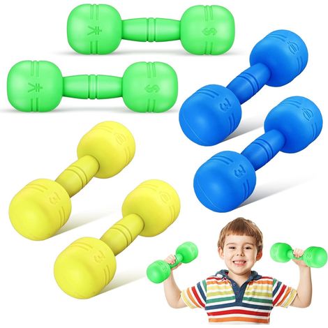 Children's Dumbbells with Sound: 3 Pairs PVC Fitness Toy Dumbbells for Children 4-8 Years, Lightweight Sports and Exercise Training Set for Home, School and Nursery (1/5)