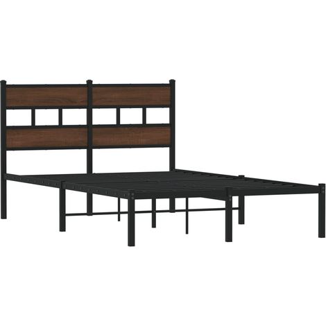vidaXL Giroletto senza Materasso con Testiera Rovere Marrone 120x190cm (1/4)