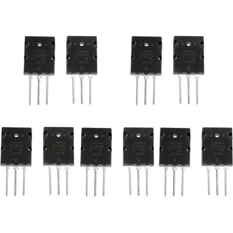 Leistungsverstärkertransistor, 5 Paare, hochpräzise Silizium, lange Lebensdauer für elektronische Bauteile - Crezuo