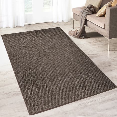 Karat – Tapis shaggy marron 200 x 250 cm – Pile en boucle en polypropylène – Résistant aux coups – Pour salon et bureau (1/5)