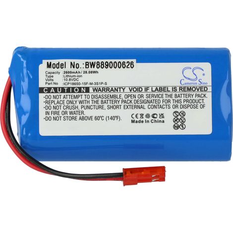 vhbw Battery compatible with Easyhome SR 3001 Home Cleaner (2600mAh, 10.8 V, Li-ion) (1/4)