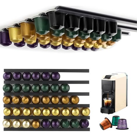 Pod Holder Compatible with Dolce Gusto, Capsule Storage Compatible with Nespresso, Suitable for All Brands of Capsule Holders, Holds Up to 40 Coffee Capsules (Pack of 6, Sticker) (1/5)