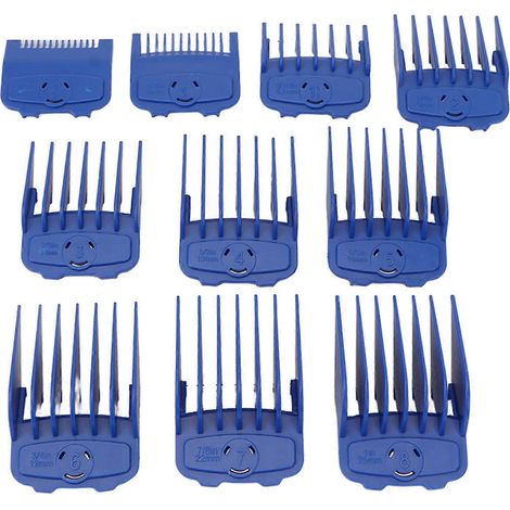 10 sabots de coupe professionnels bleus pour tondeuses et coiffeurs (YMMR) (1/5)