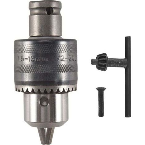 Adaptateur Mandrin Perceuse 1 5 à 13 Mm 1 2 Pouce Clé à Choc pour Perceuses Électriques (1/4)