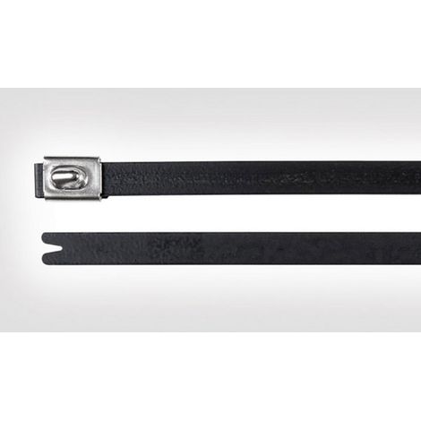 HellermannTyton 111-00289 MBT8SFC-SS316/SP-BK Kabelbinder 201 mm 4.60 mm Schwarz mit Kugelverschluss