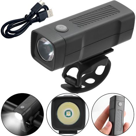 Luce per bicicletta super luminosa - Elevata luminosità - 3 modalità regolabili - Impermeabile - Ricaricabile - Installazione semplice - Luce LED tascabile per bicicletta (1/4)
