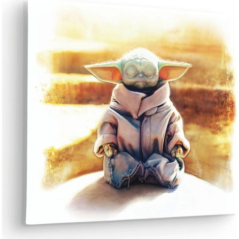 Komar Canvasbild Star Wars The Mandalorian Grogu Meditation King - 30 x 40 cm - Bild auf Keilrahmen - für Kinderzimmer (1/2)