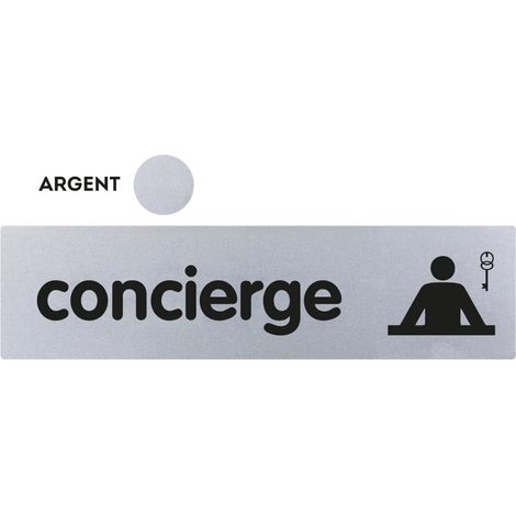 Plaque de porte Concierge - Classique argent 170x45mm - 4320298